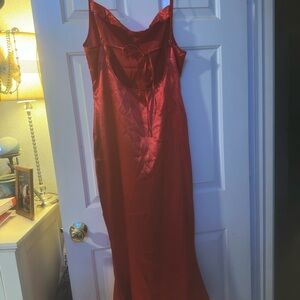 Elegant Red Backless Dress